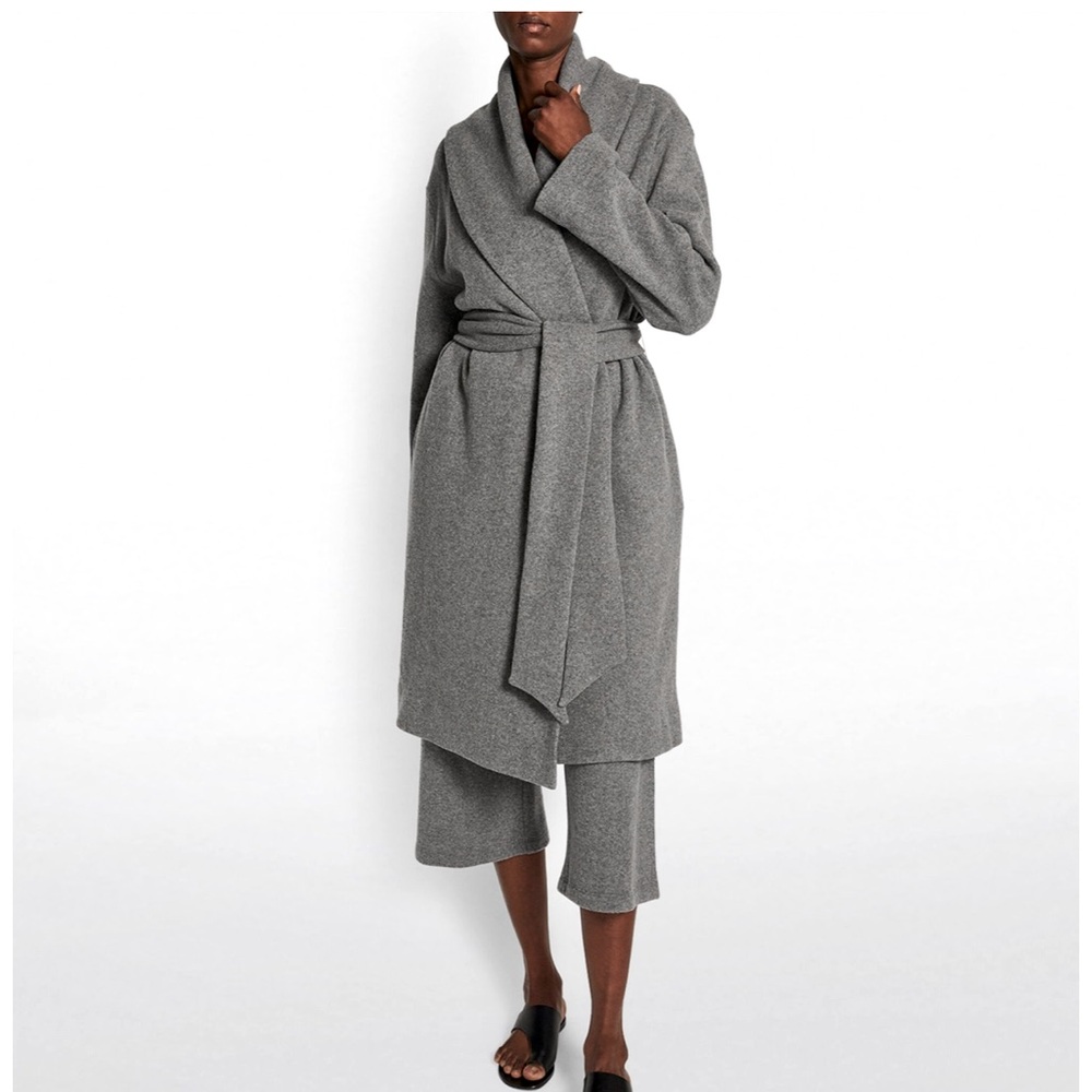 LESET Sienna wrap coat heather grey size M. Used once. Italian wool blend